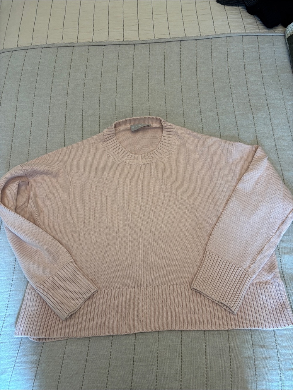 Everlane Light Pink Crewneck Boxy Sweater size medium